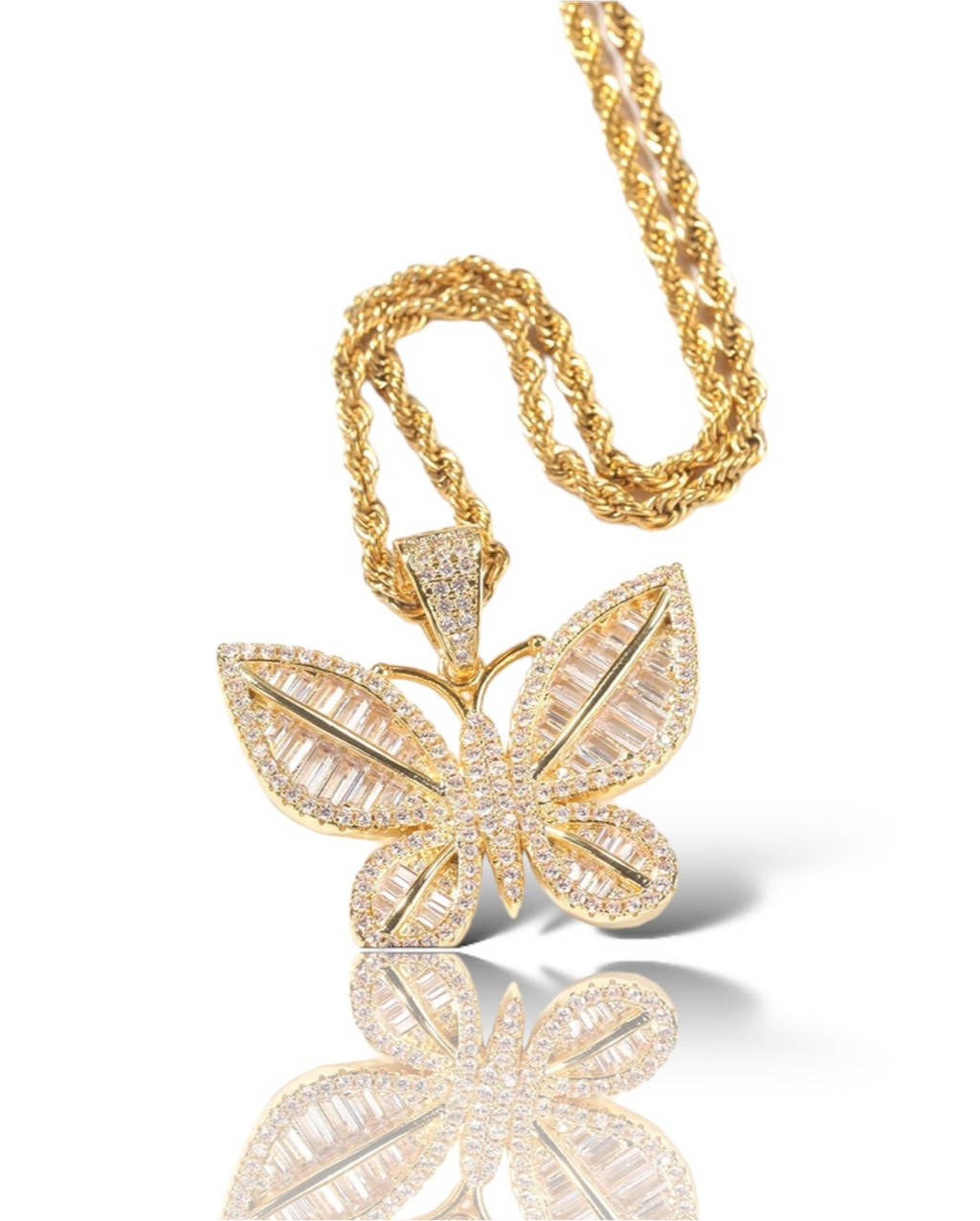 BAGUETTE BUTTERFLY PENDANT