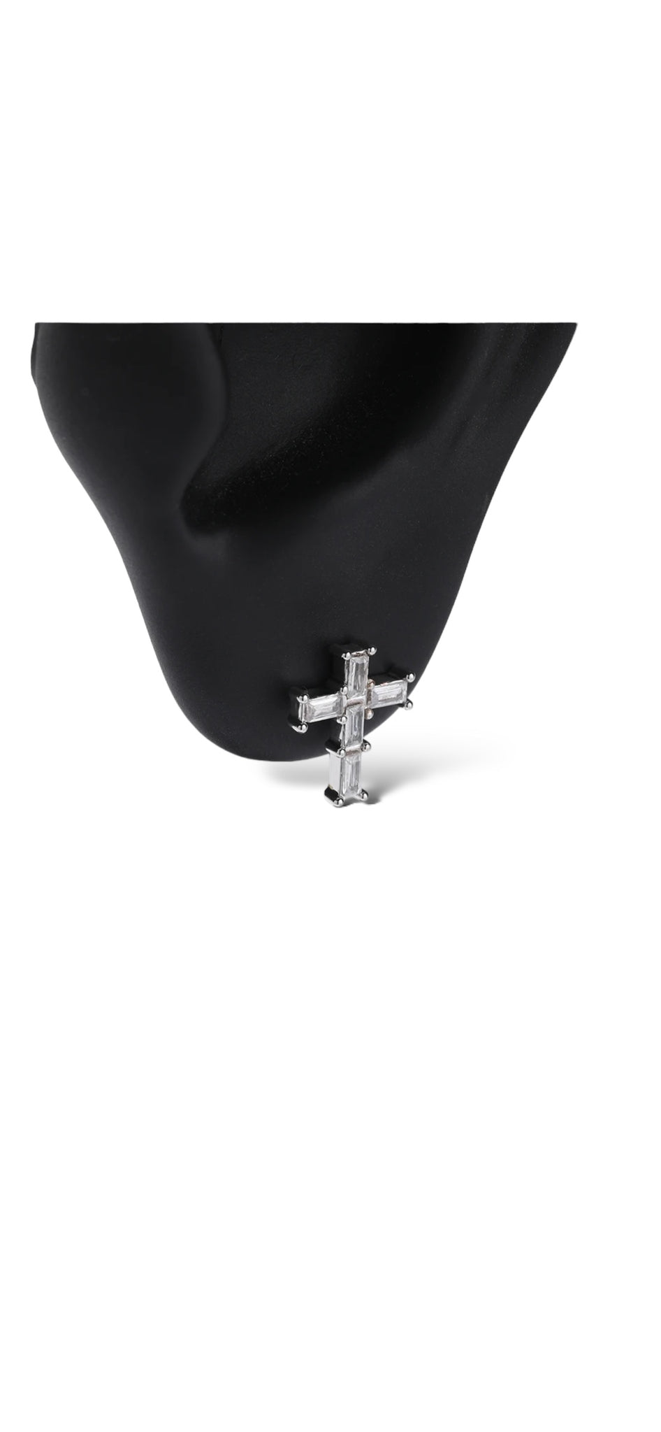 ICED CROSS EARRING