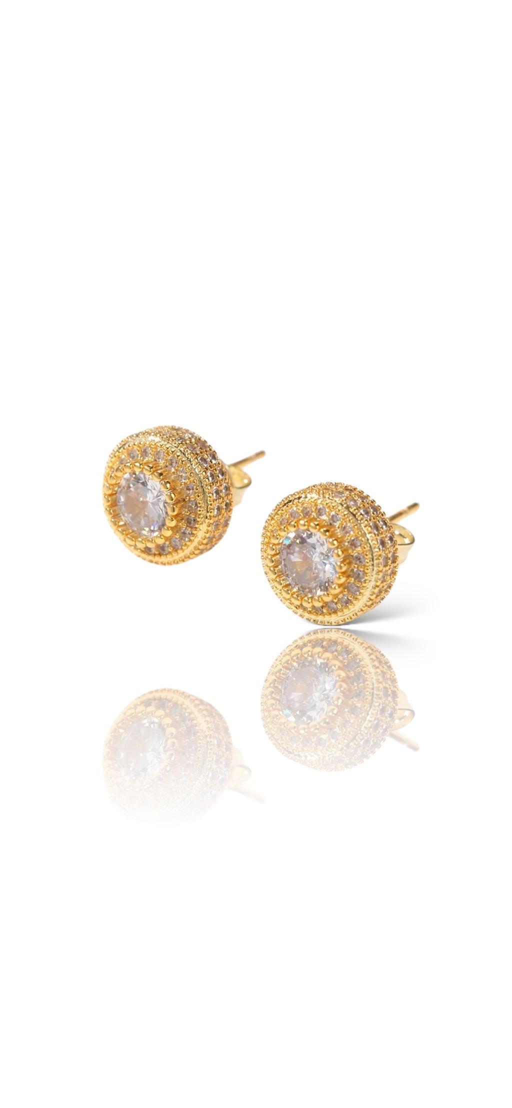 ICED ROUND STUD EARRING