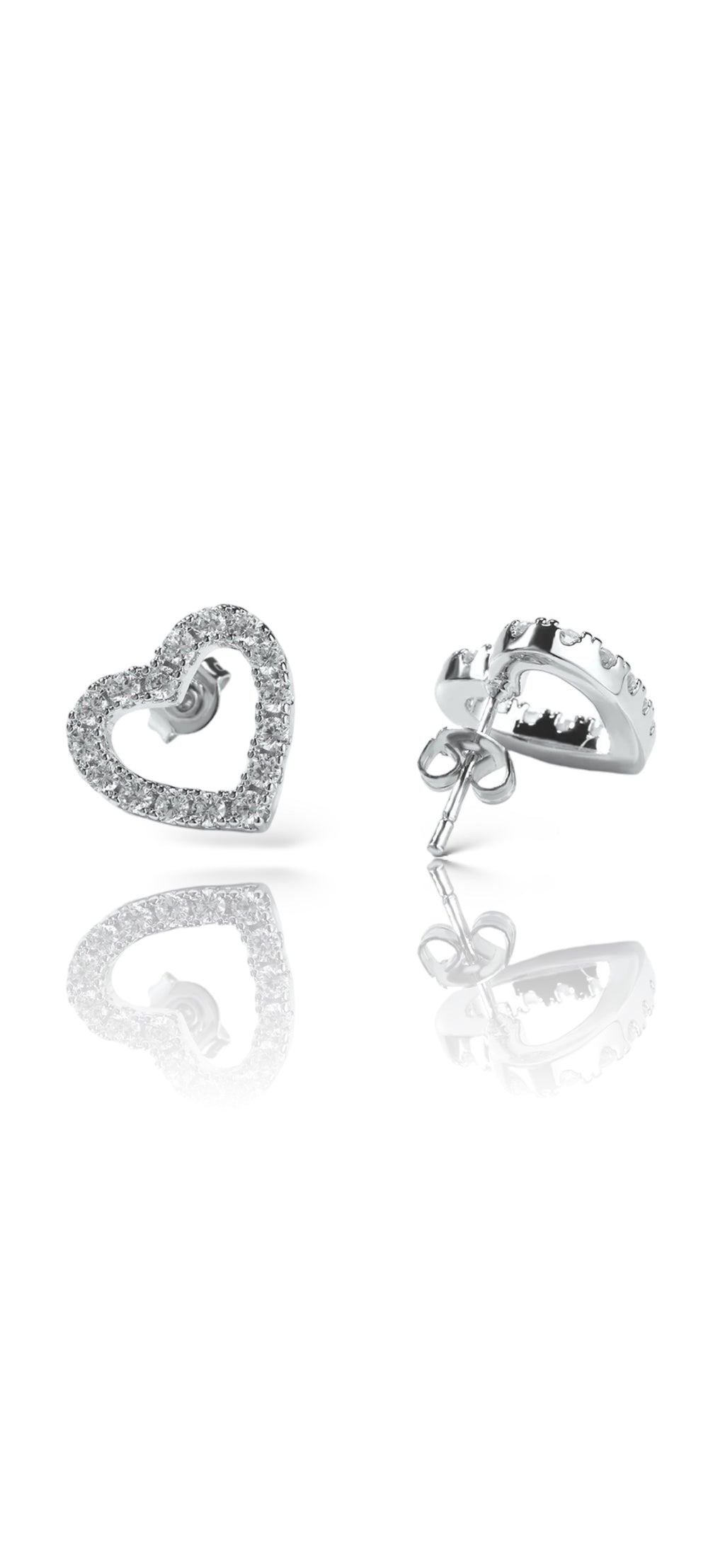 CZ HEART EARRING